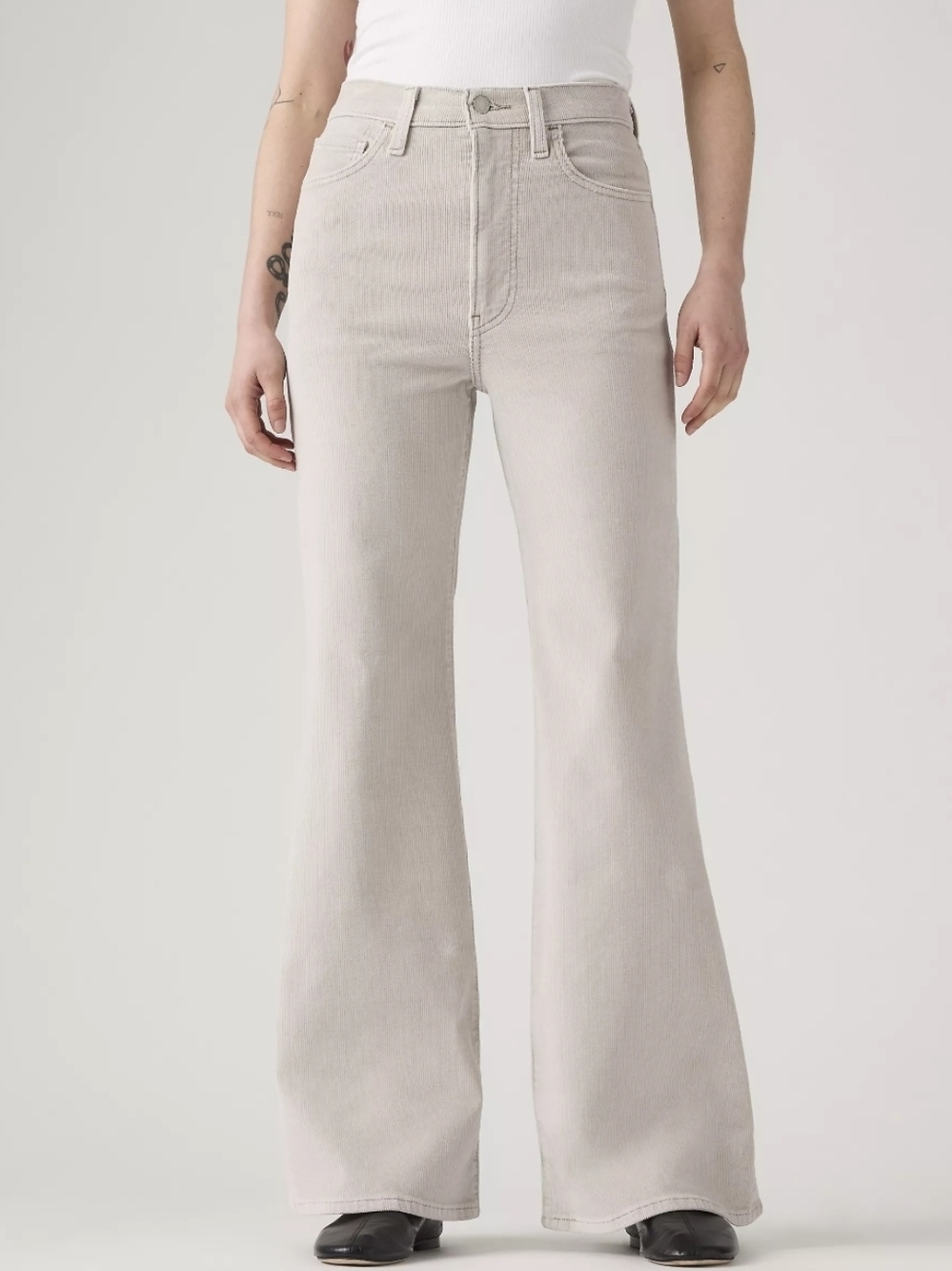Levi's Premium Chateau Grey Ribcage Bell Corduroy Jeans